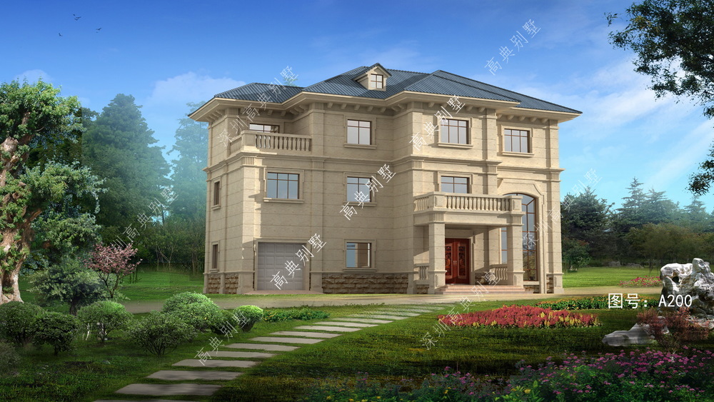 |简单的欧式别墅，户型好看，时尚又实用。