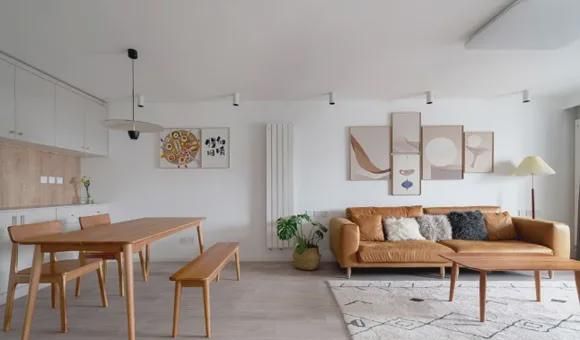 榻榻米|客厅阳台装榻榻米,浴室柜外移,简约风格两房装修很唯美!