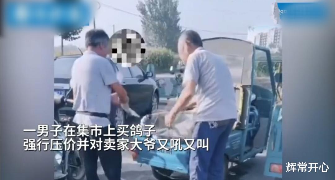 浙江省|山东一老人集市上卖鸽子，遇一男子强行压价到8元，老人不卖险些被推倒