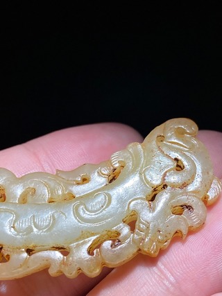 电子商务|明以前 和田玉籽料 白玉 螭龙珮 璜形玉珮