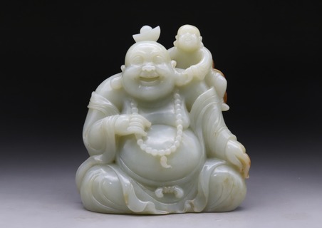 弥勒佛|舊藏:和田玉籽料“弥勒佛”摆件