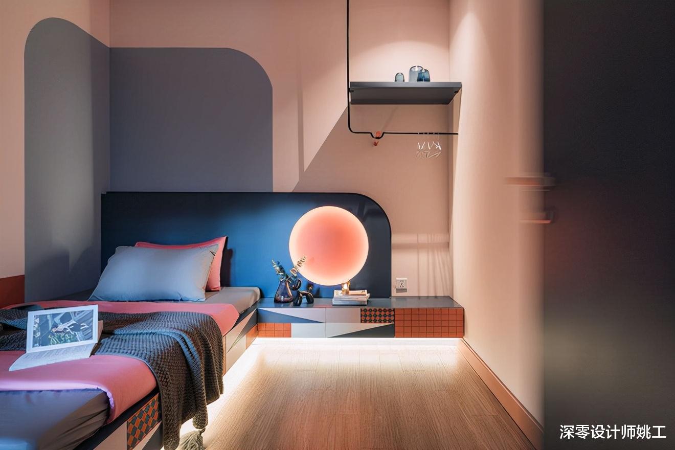 深零设计师姚工 敢想不敢装的家,她在这65㎡实现了,配色用到极致,全小区独一份