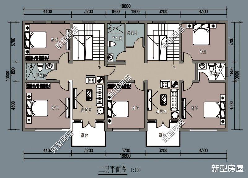 阳台|分享8套双拼户型，兄弟共建房的最佳选择，哪套更适合农村？