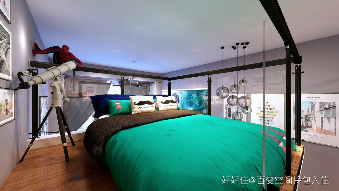 软装百变君|48㎡小户型，浓墨重彩的混搭~