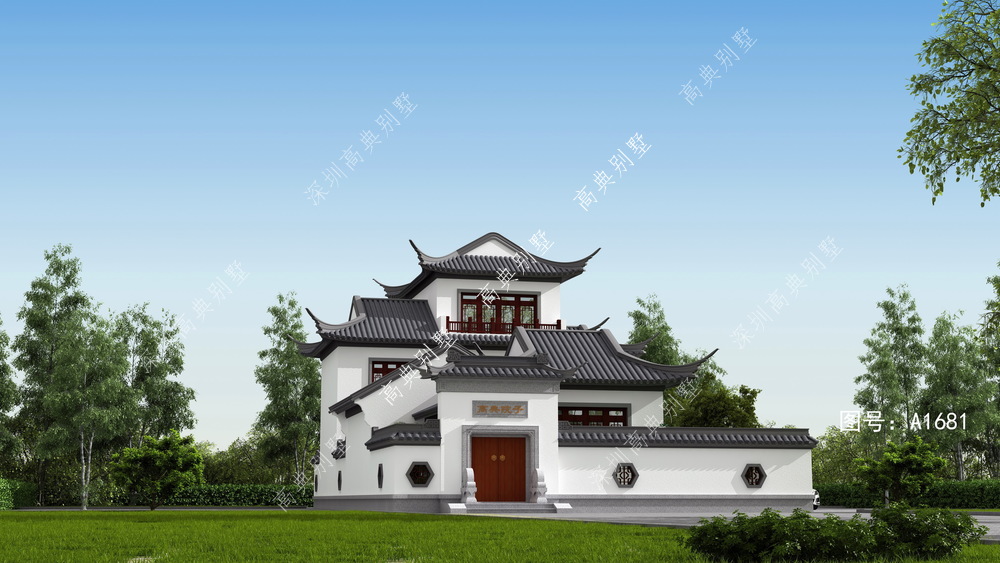 违章建筑|这款中式庭院别墅,在农村建正合适,满足自己的中式别墅梦。