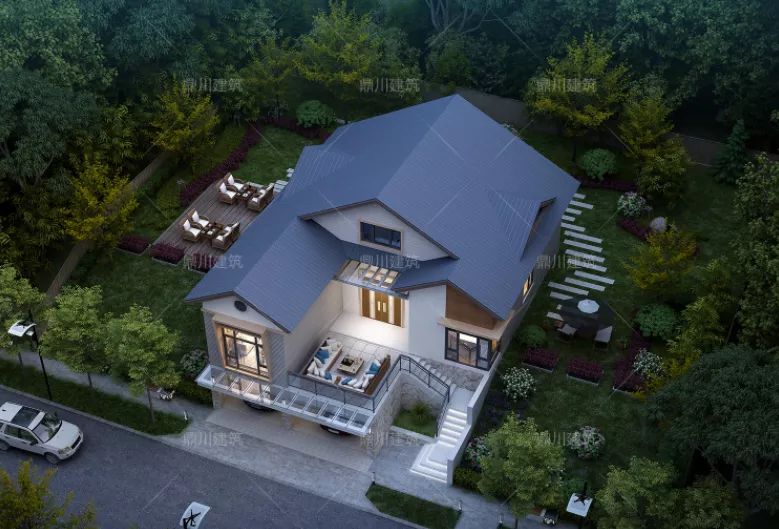 一层农村别墅，4室+棋牌室+观景平台，现代风格让人一眼爱上