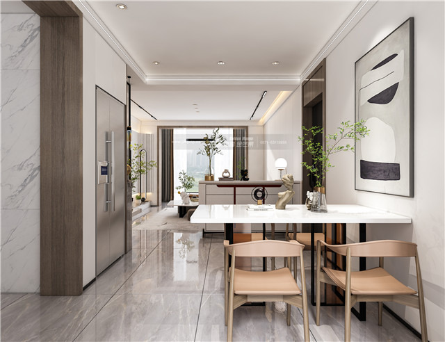 滇池康城130m2简约风格丨2021流行的无主灯设计，太美了