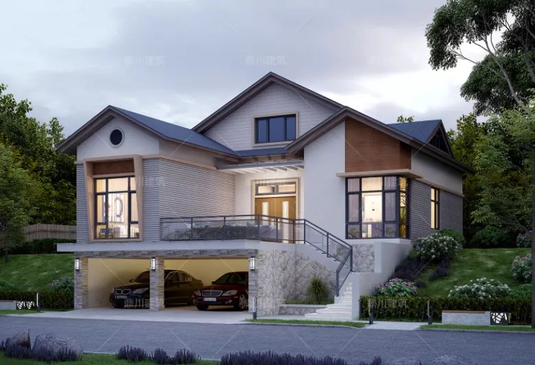 一层农村别墅，4室+棋牌室+观景平台，现代风格让人一眼爱上