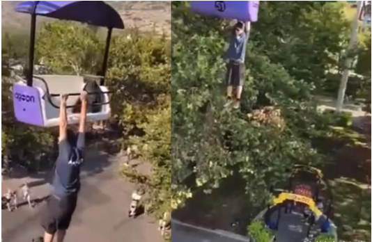 猎户座 男淡定挂在缆车外！15公尺高空危险摇晃...游客发现他摔死吓坏