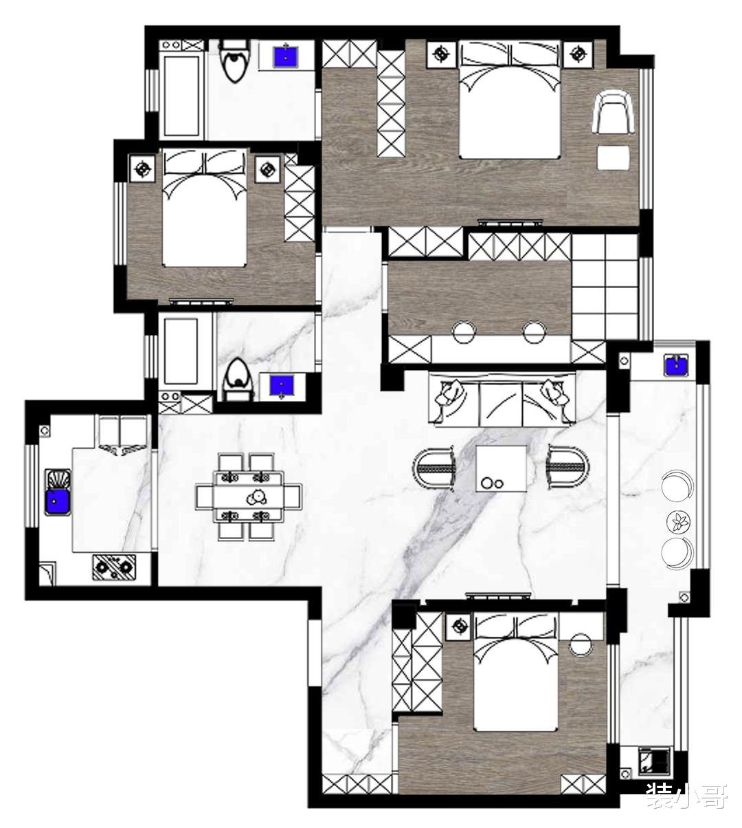 139平港式轻奢风，全屋对称式设计，治愈你的强迫症，看着就舒服