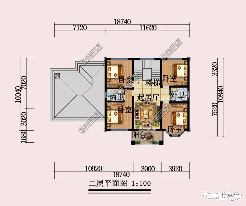 |简欧风格占地167平的二层简欧别墅,厨房设在偏房!