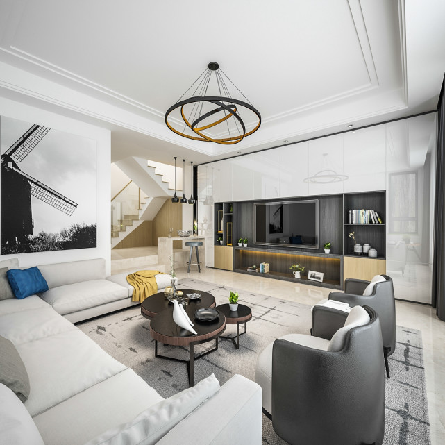 |150平现代四居室以新贵，清爽为主要的理想家园