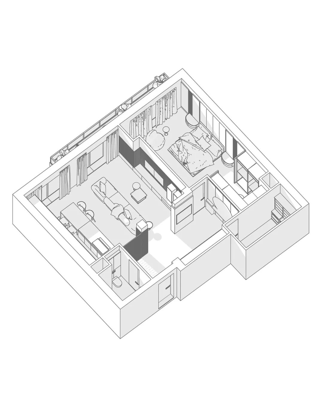 设计师|室内空间设计师：89㎡一室户，这样设计更有格调！