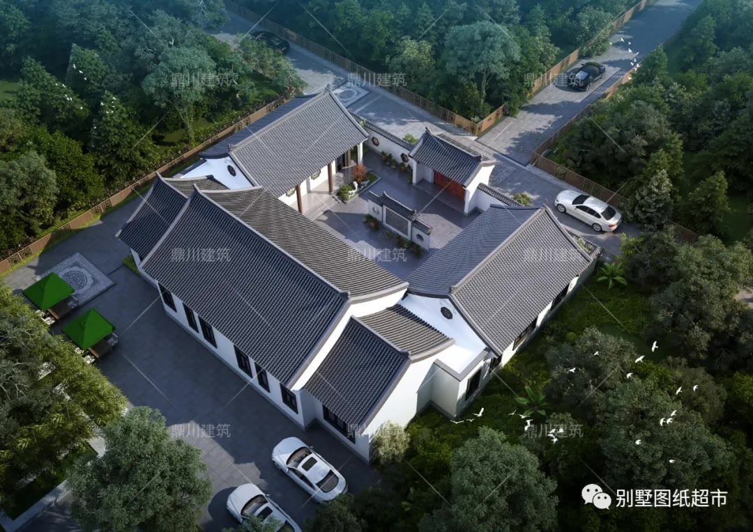 别墅|占地531㎡，一层中式四合院，50岁能住上就是人生赢家