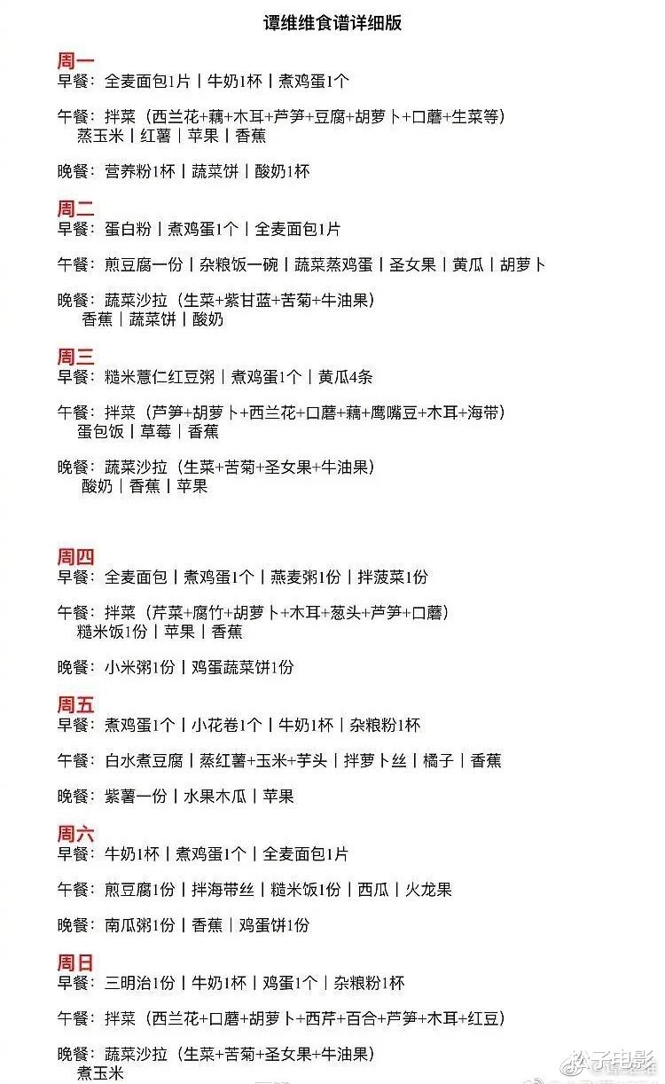 菜谱|谭维维减肥成功9天瘦4斤，大方分享食谱，面色红润状态好过尹正