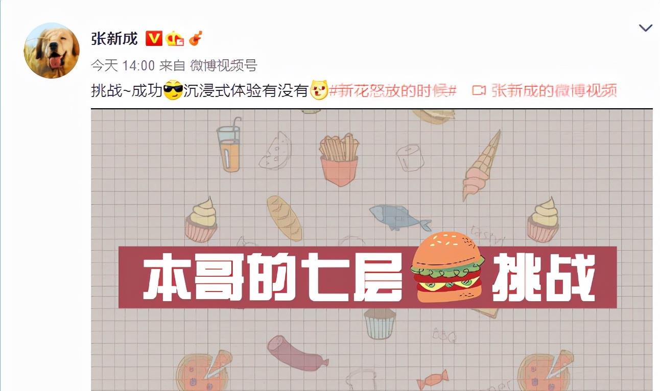 房姐地产观 男星张新成挑战吃七层汉堡，直接不放酱汁，吃到生无可恋画风搞笑