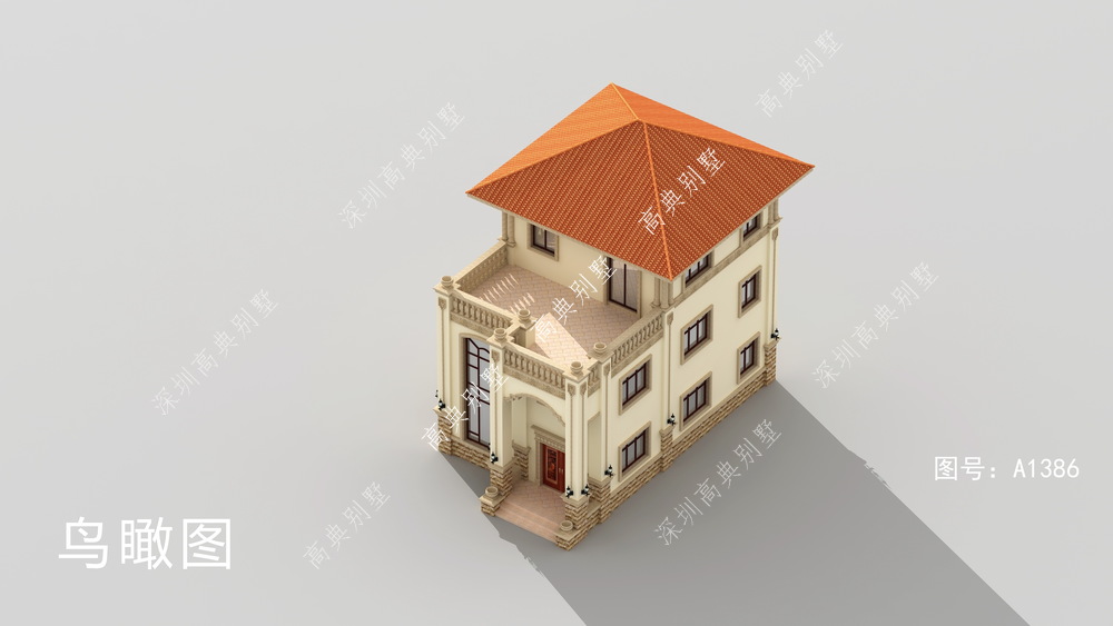 这款欧式别墅，造价贴近百姓，非常适合农村，建栋很高档。