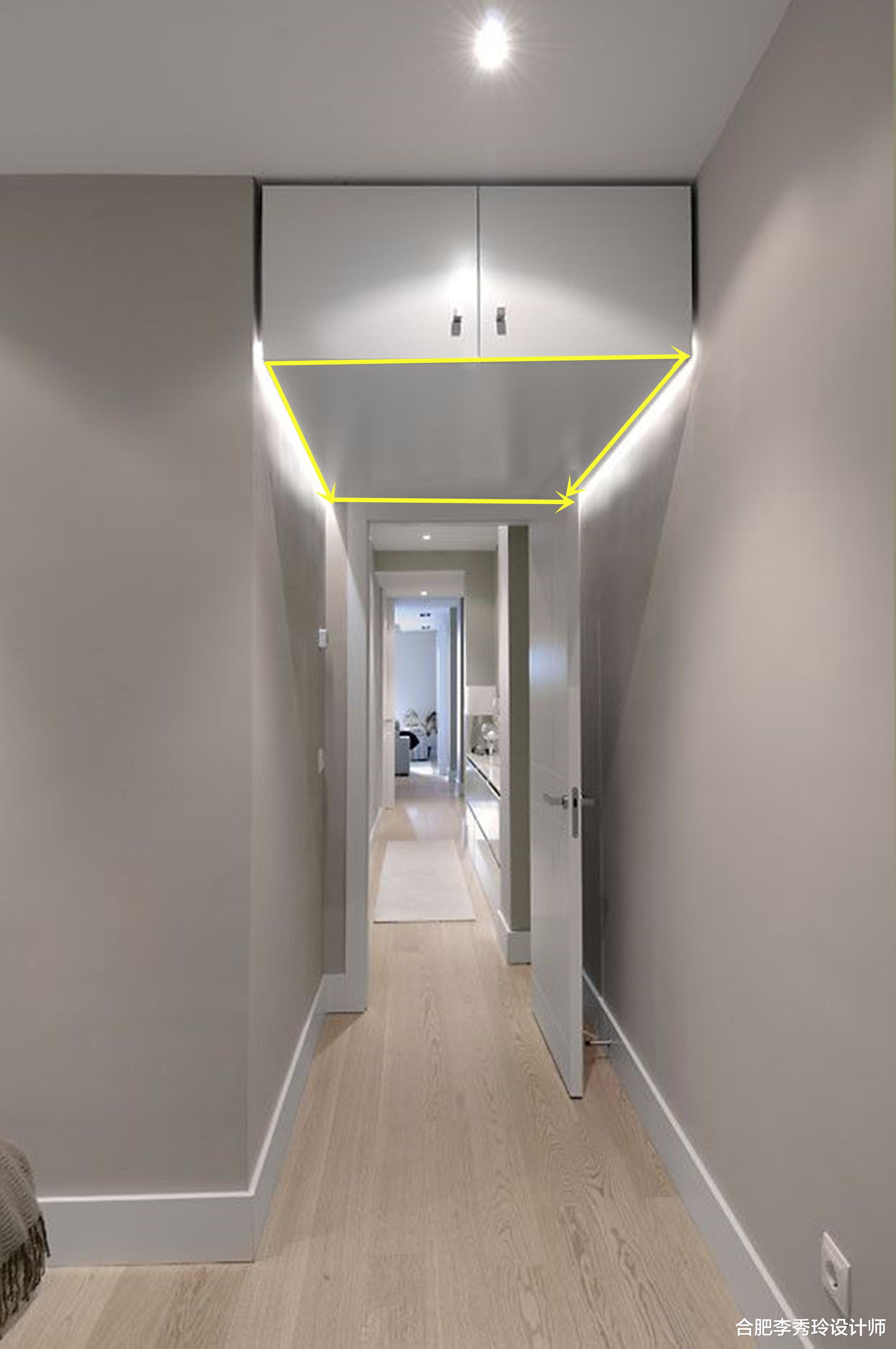 没必要把柜子装在这吧？拿取困难层高也压抑，抬头一看都想绕着走