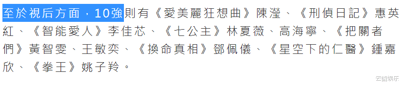 曾志伟|TVB总经理曾志伟公布视后十强名单，强调没私心，儿媳却爆冷入围