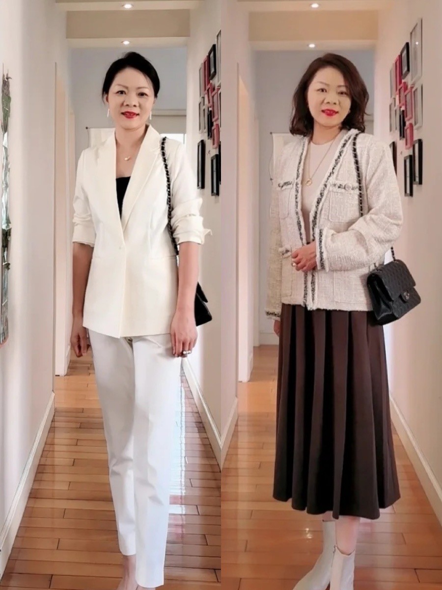 穿衣搭配|这个冬天爱上通勤风,40岁姐姐用白色构建“通勤穿搭”,好高级