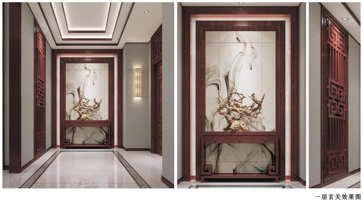 古韵禅境——中式风格|珠海松湖别墅设计装修案例