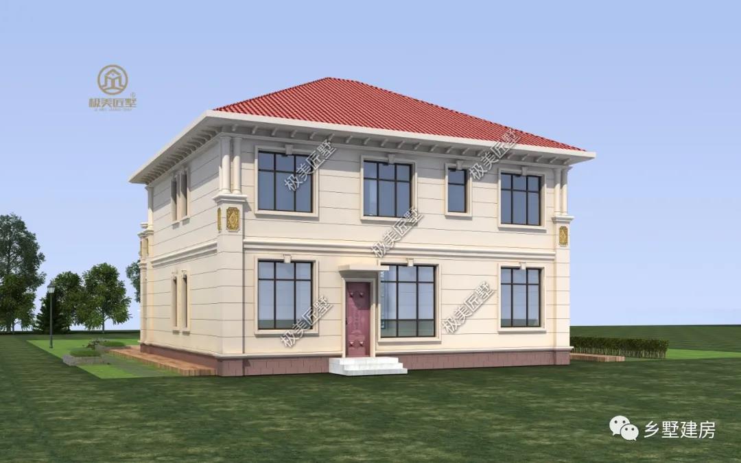 |12.5×12.3米，内外俱佳的两层欧式别墅，你一定会喜欢的经典之作