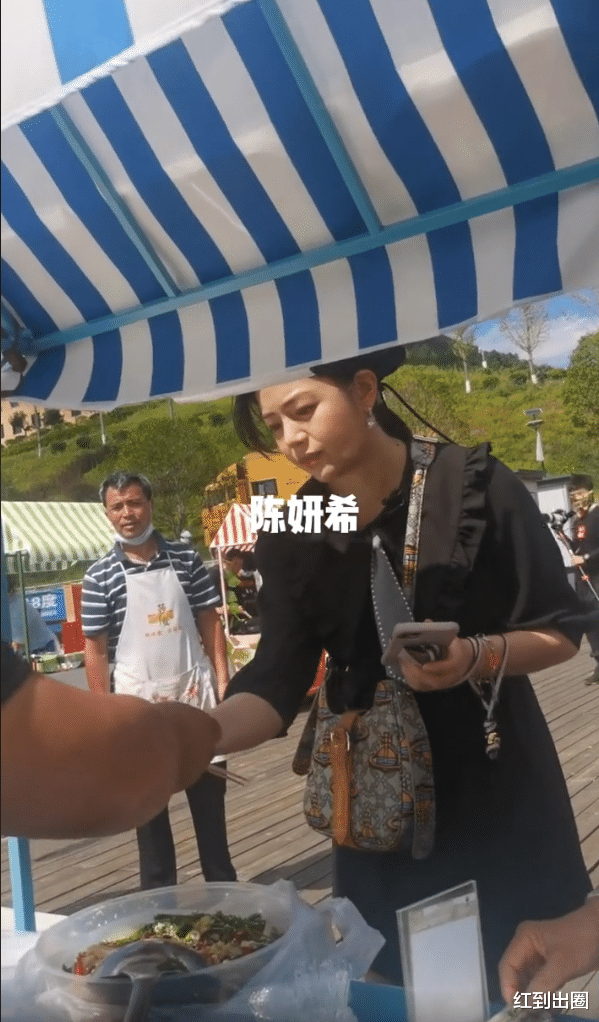 陈妍希|陈妍希买小吃被路人偶遇，生图比精修胖一圈，因未付钱遭老板吐槽