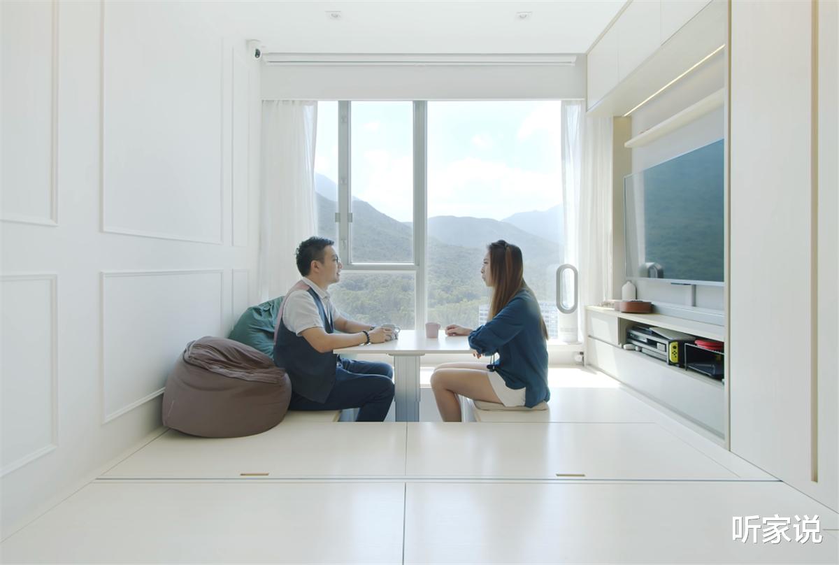 香港80后夫妻买下45㎡小家，搭起地台将两室变三室，网友：真的服