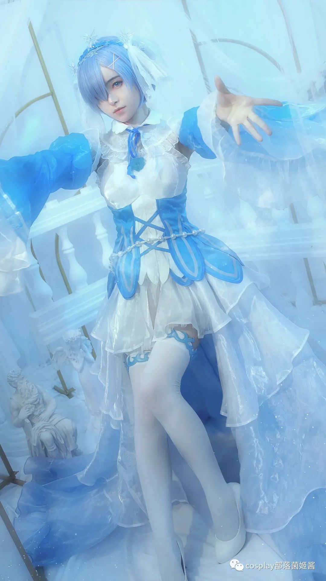 |cos：蕾姆水晶礼服cos正片@梧桐，守护这一抹微笑