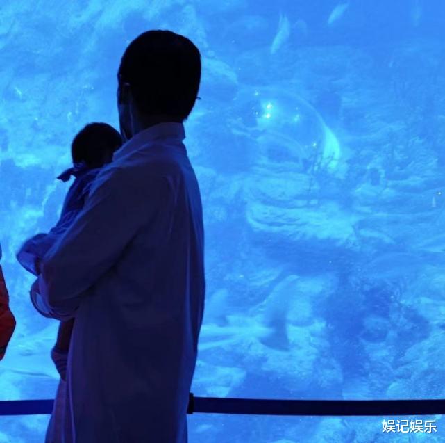 郭碧婷|郭碧婷一家三口逛海洋馆，女儿刚满半岁很壮实，被爸爸抱着超受宠
