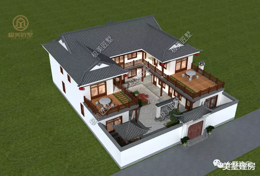 20×22米,绝美中式三合院这么建,太美了