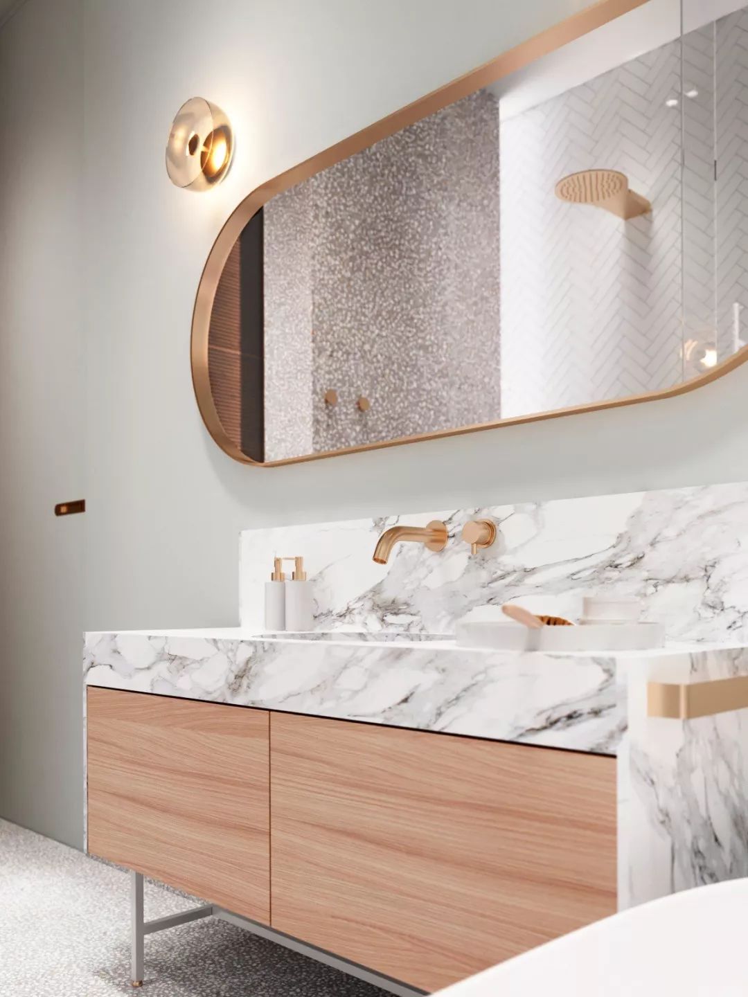 80㎡现代公寓，原木+金属+大理石，这才是家该有的模样