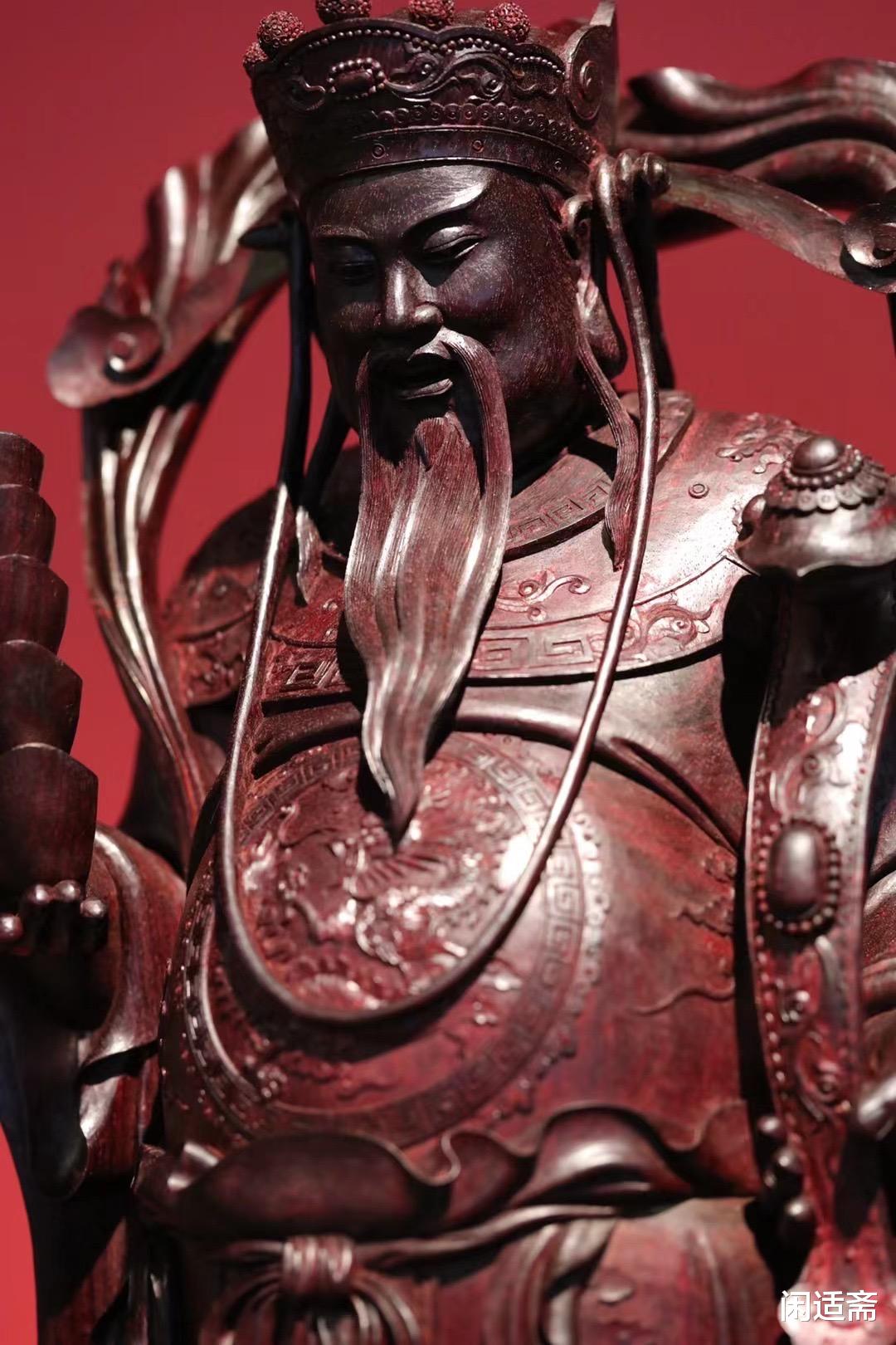 小叶紫檀|财神仙官，小叶紫檀，名家清刀雕刻，木雕摆件
