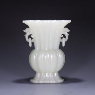 |回流 和田玉花觚、用作插花