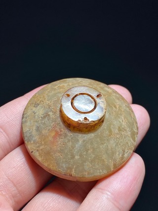 和田玉籽料|汉 和田玉籽料 勾连纹 谷纹 剑首 剑饰 把件