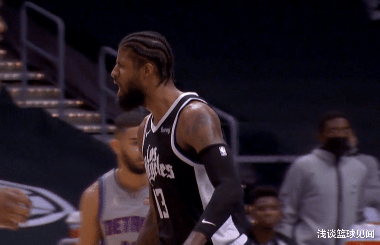 快船队|乔治发飙隔扣对手,绝不低头认栽于裁判,挥肘横移蹬踏霸王步