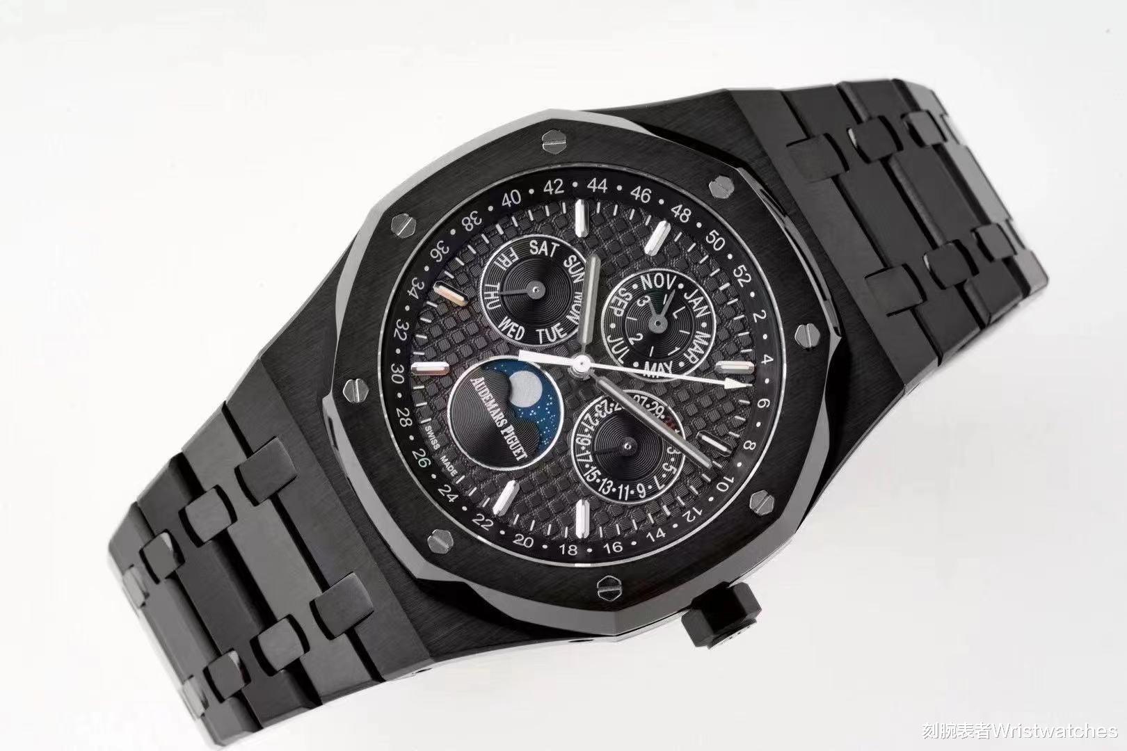刻腕表者Wristwatches|APS厂爱彼皇家橡树黑陶瓷万年历复刻表细节质量怎么样？