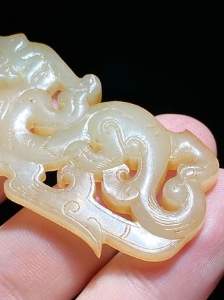 玉佩|明以前 和田玉籽料 白玉 螭龙纹 玉佩 挂件