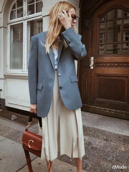 itMode 西服+裙子=入秋超火混搭套路,好看爆了!