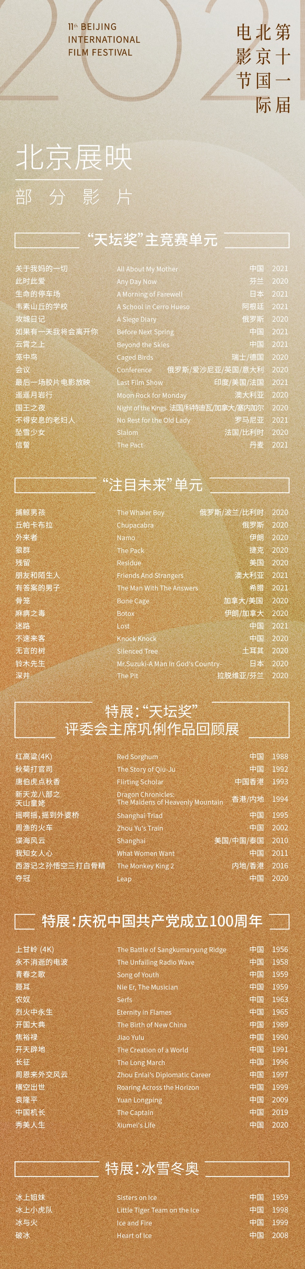 中新解析|第十一届北京国际电影节“北京展映”即将开放线上售票