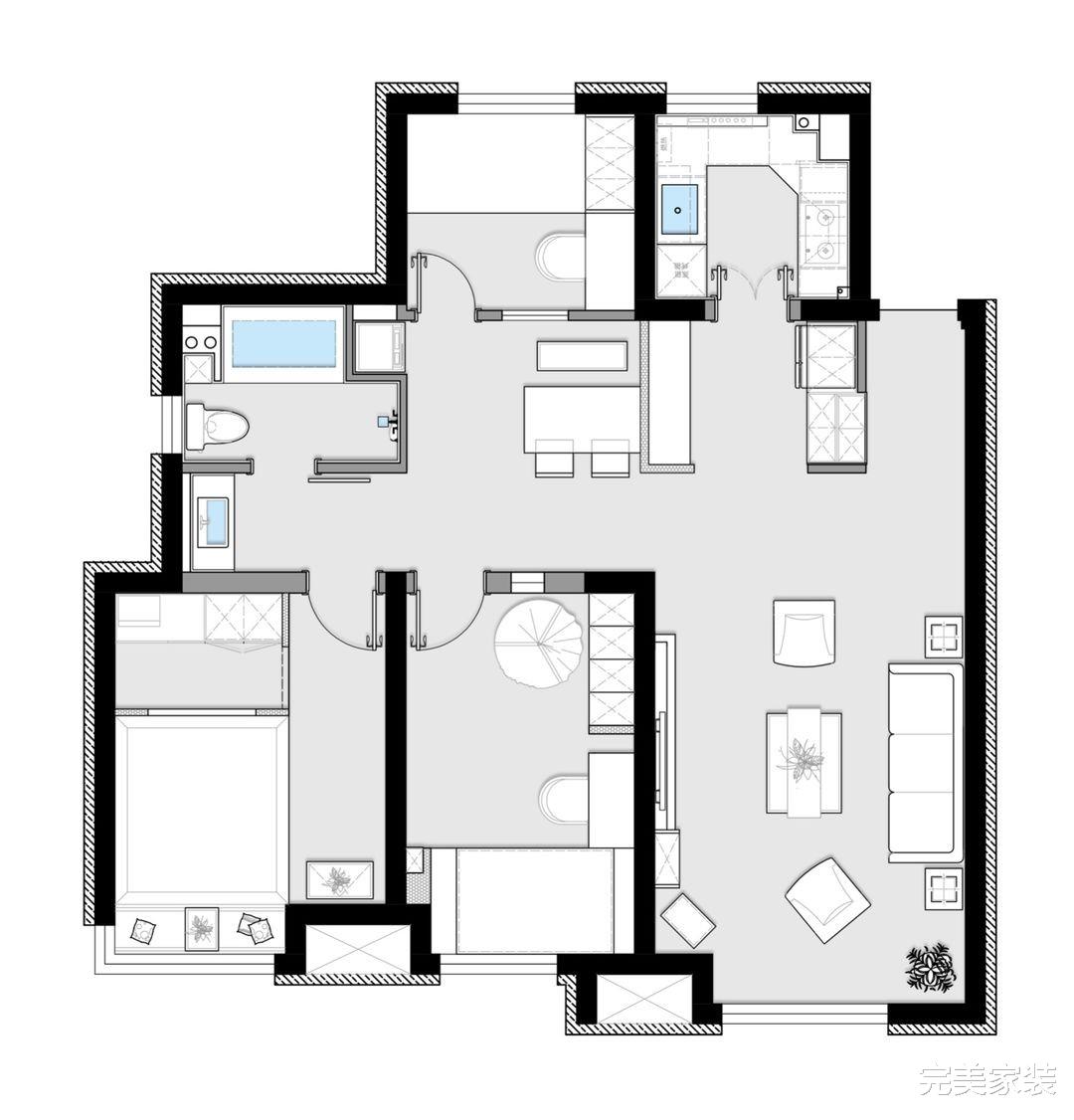 纯白装点日式三居室,用极简线条描绘生活,享受简单的快乐