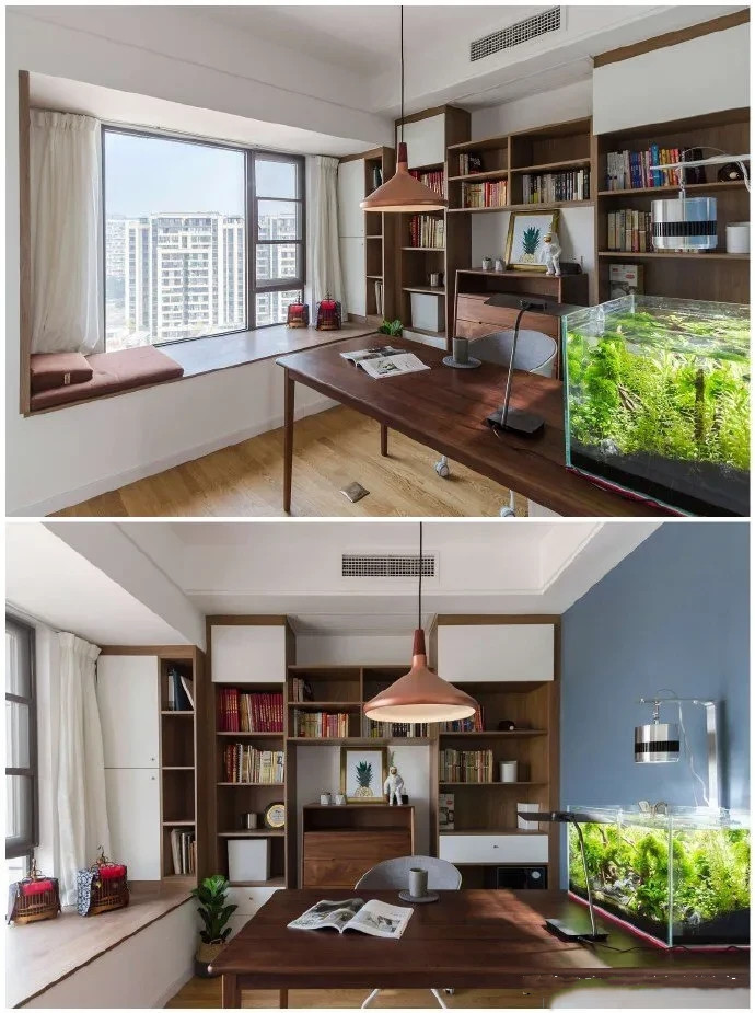 135平米简约的原木风新房完工，清新舒适，入户就被迷住了