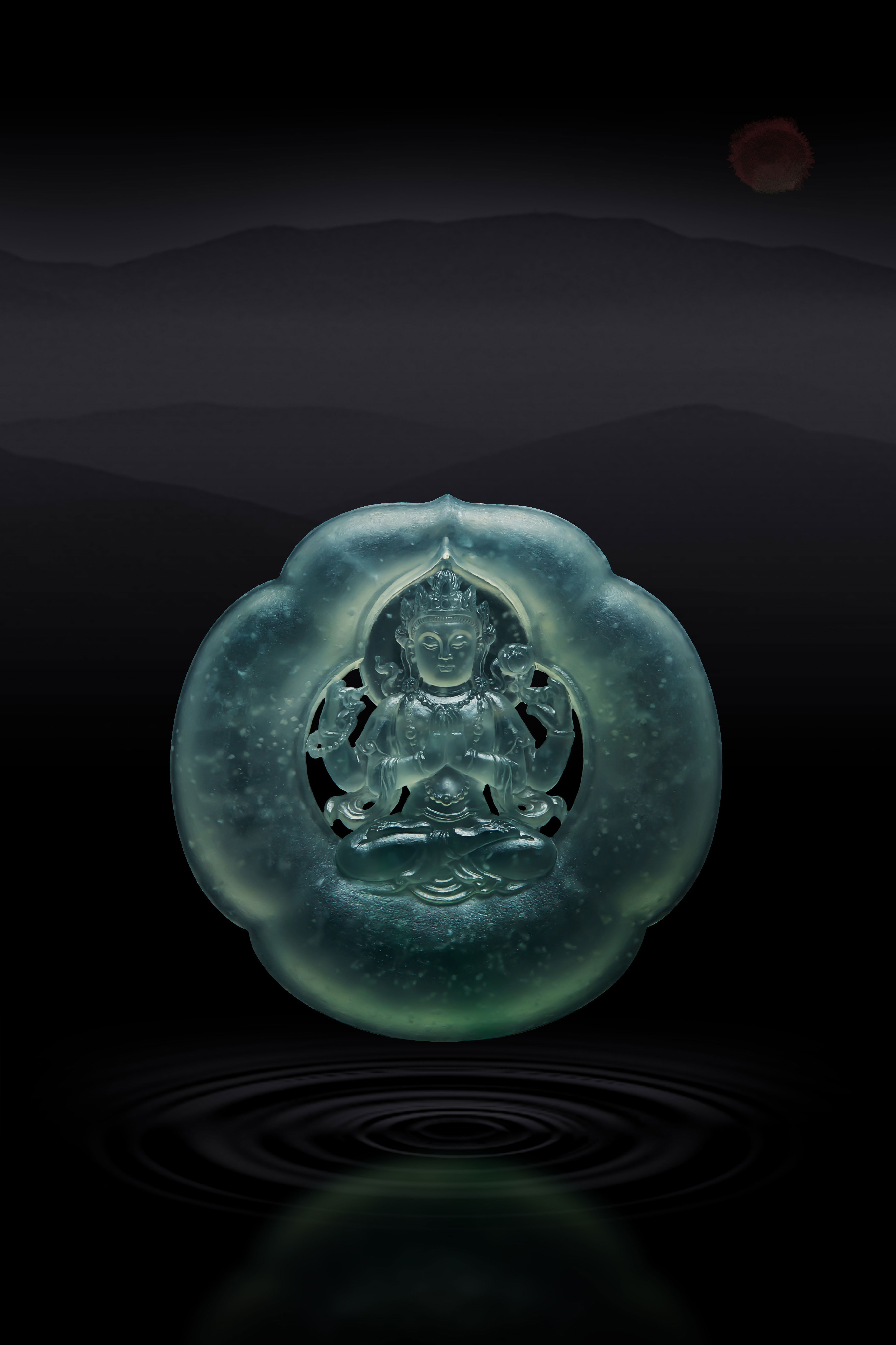 |加龙老师翡翠创作——《四臂观音》