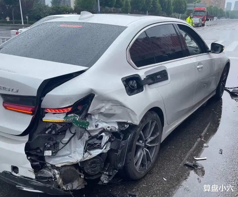 上海市 定损8万7，新买了一个月的宝马3系被半挂车给撞了！