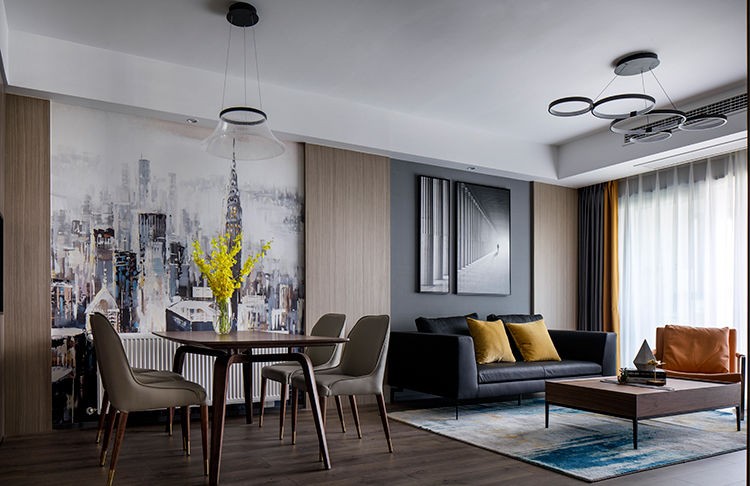 家居超人|沉稳的现代简约风，用实木中和灰色的距离感，改变异形玄关的缺陷