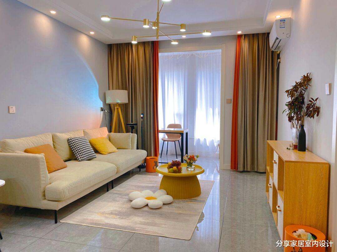 |60平北欧风格新房，墙面刷网红灰，全屋很漂亮，一家人都很满意！