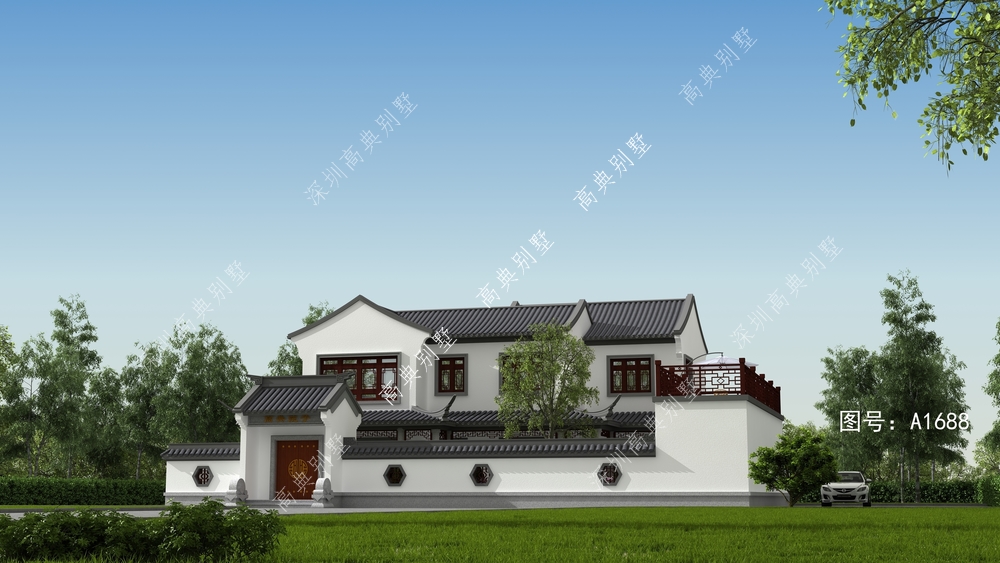 世茂|带院子的中式别墅，实用又上档次，建一套，度过快乐的小日子。