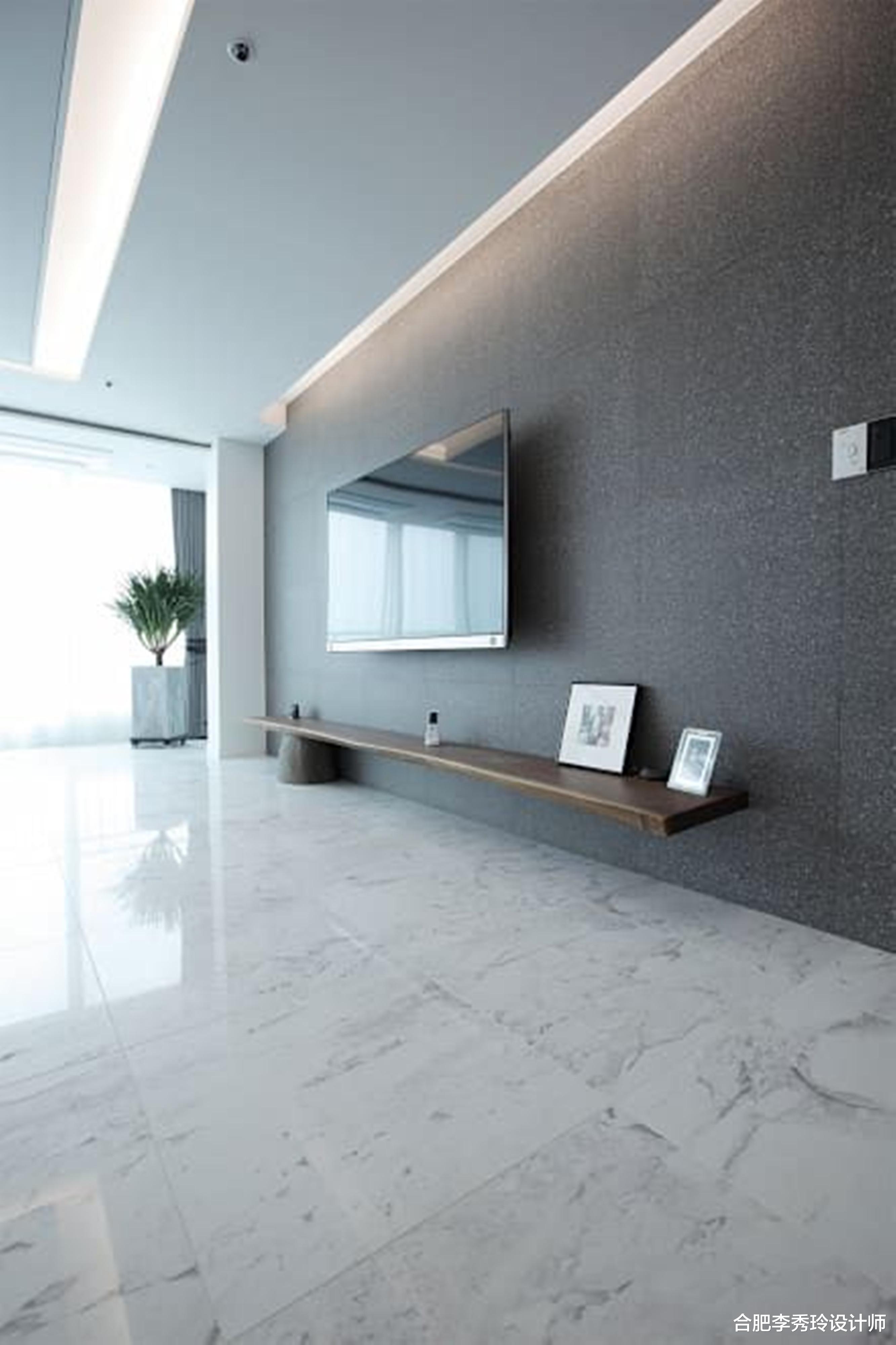 合肥李秀玲设计师|“去电视柜化”也开始了,学他家这样设计,打扫不费力实用性不减