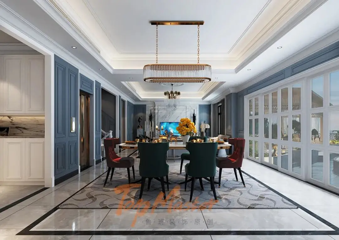 【鲁班装饰】山麓合院370㎡美式风格，寂静森林。