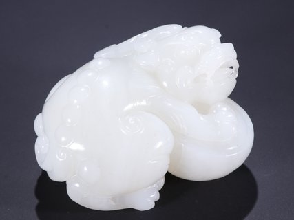 和田玉籽料|和田玉籽料招财貔貅摆件